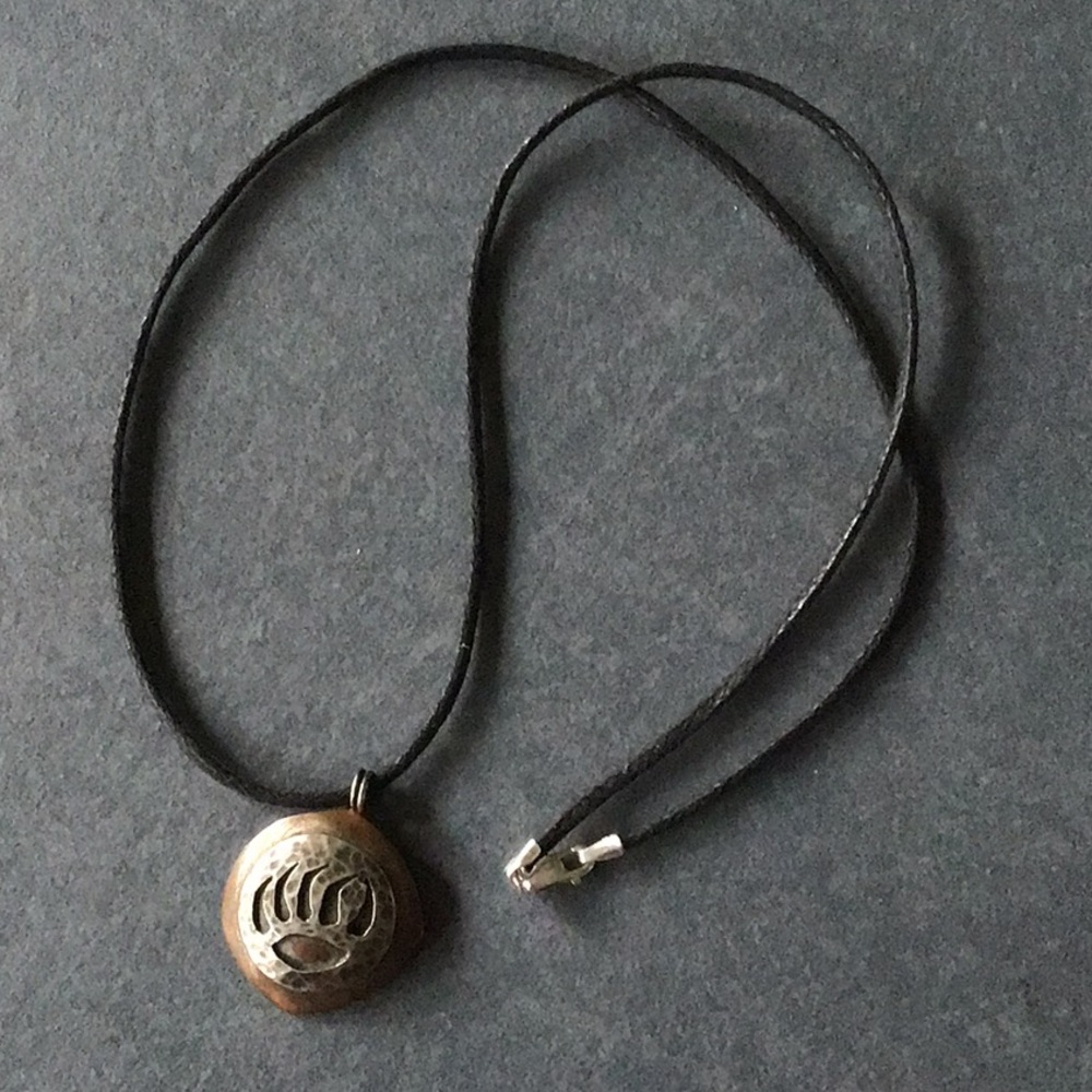Sterling and Copper Bear Paw Pendant